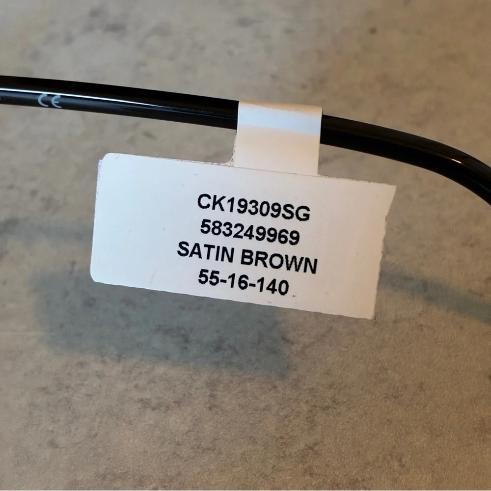 NWT Calvin Klein CK19309SG Satin Brown Cat Eye Sunglasses 55-16-140 w/Case